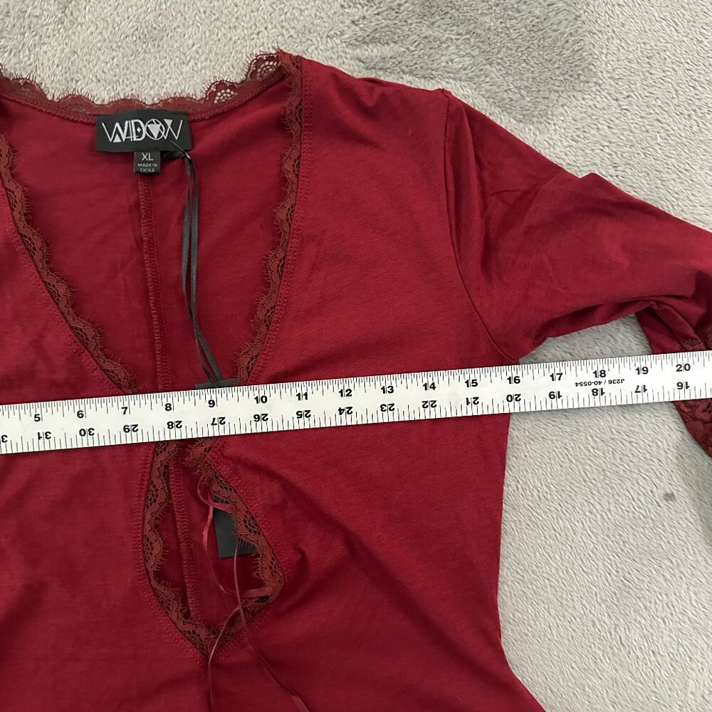 NWT Widow Dolls Kill Whispering Wind Romper XL Burgundy Goth Punk Witchy - Picture 7 of 7